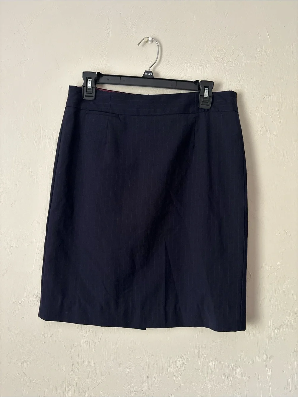 J. Crew Navy Pinstripe Pencil Skirt
